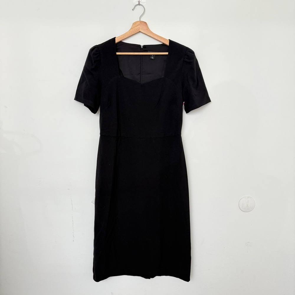 Halogen Short Sleeve Sheath Dress In Black Medium